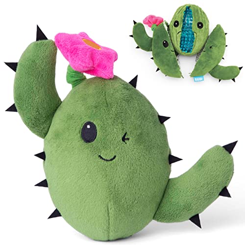 BarkBox 2-in-1 Interactive Plush Puzzle Dog Toys - Squeaky Pet and Puppy Enrichment Toys for Small, Medium, and Large Dogs | Consuela The Cactus