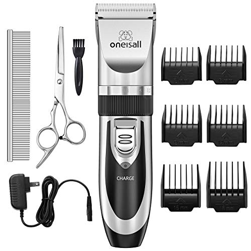 oneisall Dog Shaver Cllippers Low Noise Rechargeable Cordless Electric Queit Hair Clippers Set for Dog Cat