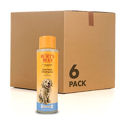 Burt's Bees for Puppies Natural & Gentle Tearless Shampoo | Made with Buttermilk & Honey | Best Tearless Puppy Shampoo for Gentle Skin and Coat | pH Balanced for Dogs - Made in USA, 16 Oz, Pack of 6