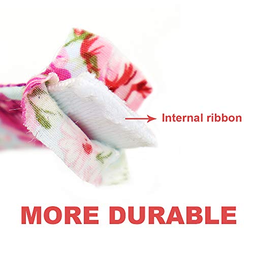 Beirui Soft Floral ID Dog Collars with Name Plate,Beautiful Flower Print Personalized Puppy Dog Collar and 5FT Leash Set for Small Medium Large Dogs, M(3/4" Wide,Neck fit 12-19.5")