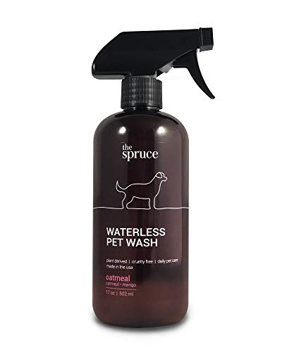 The Spruce Waterless Pet Wash, No Rinse Moisturizing Shampoo forÂ PetsÂ - Daily Pet Care - Cleaning, Cleansing, and Conditioning for Dogs, Puppies, and Cats - Oatmeal, 17oz
