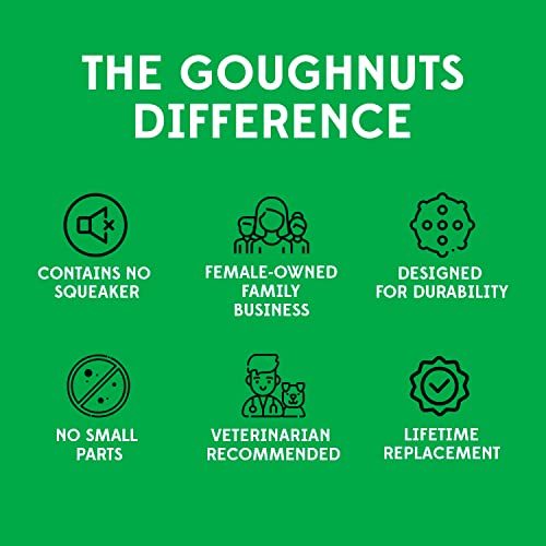 Goughnuts - Virtually Indestructible Dog Pull Toy, Durable and Guaranteed for Tug of War with Medium and Large Dogs - Rubber for Aggressive Power Chewers Like Pit Bulls, Labs, and German Shepherds
