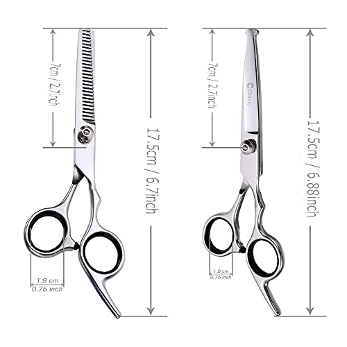 Professional Stainless Steel Pet Grooming Scissors Set with Safety Round Tip Dog Eye Cutter Kit Blunt Tip Grooming Tools for Cats and Dogs Grooming Straight Shears, Thinning Shear, Comb
