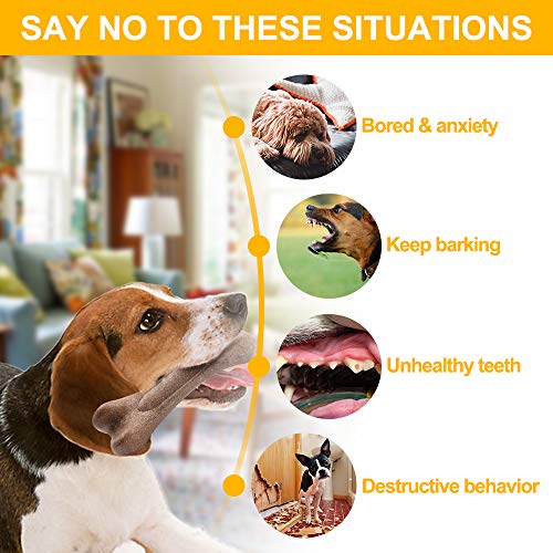 YoTelim Tough Dog Toys for Aggressive Chewers Large Breed, Natural Bamboo Fibers Dog Chew Toys Non-Toxic Interactive Dog Toys Nearly Indestructible Chewing Bones for Large Medium Small Dogs (Extreme)