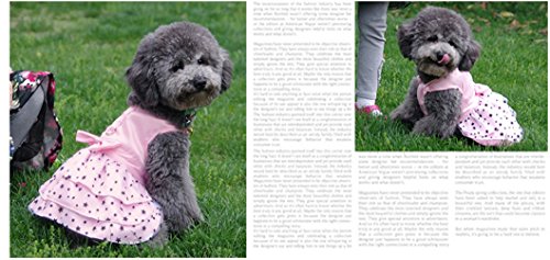 Hdwk&Hped Dog Dress with Leash Ring, Princess Multi-Layer Pleated Skirt Pentagram Bow Pet Dress for Small Dog Puppy Cat Pink #1