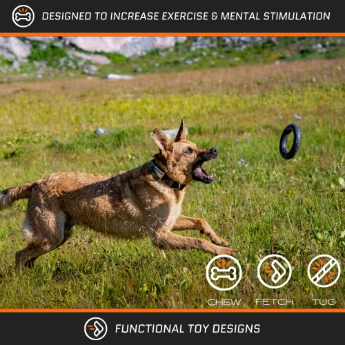 Ultra-Durable Chew Toy - Lifetime Replacement Guarantee - Tested by Pitbulls, German Shepherds, other Aggressive Chewers & Large Dogs - Tough Strong Durable Natural Rubber - 100% Safe & Non-toxic