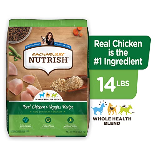 Rachael Ray Nutrish Premium Natural Dry Dog Food, Real Chicken & Veggies Recipe, 14 Pounds (Packaging May Vary)