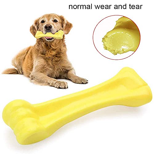 EETOYS Dog Toy for Aggressive Chewers and Teething Puppy Durable Dog Chew Toy Made with Hard Nylon Heavy Duty Tough Dog Toy for Small Medium Large Dogs (Dogs up to 88 lbs, Yellow)