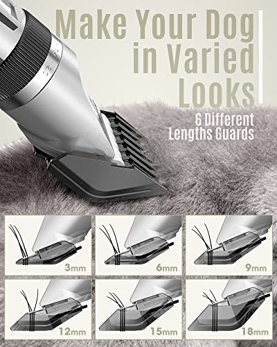 oneisall Dog Shaver Cllippers Low Noise Rechargeable Cordless Electric Queit Hair Clippers Set for Dog Cat