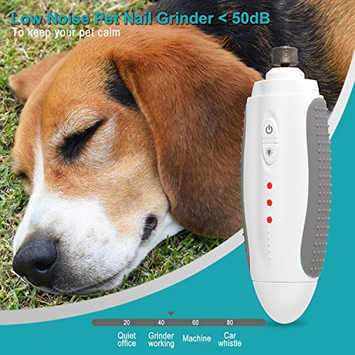 VANHO Dog Nail Grinder,3 Speed Dog Nail Trimmer with LED Light,Electric Pet Nail Clipper Rechargeable Painless Paws File Grooming & Smoothing for Small Medium Large Dogs & Cats