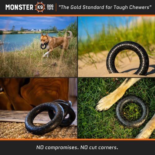 Ultra-Durable Chew Toy - Lifetime Replacement Guarantee - Tested by Pitbulls, German Shepherds, other Aggressive Chewers & Large Dogs - Tough Strong Durable Natural Rubber - 100% Safe & Non-toxic