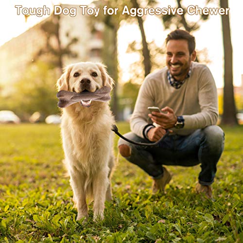 YoTelim Tough Dog Toys for Aggressive Chewers Large Breed, Natural Bamboo Fibers Dog Chew Toys Non-Toxic Interactive Dog Toys Nearly Indestructible Chewing Bones for Large Medium Small Dogs (Extreme)