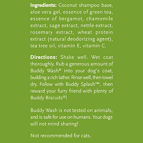 Buddy Biscuits Buddy Wash Dog Shampoo & Conditioner for Dogs with Botanical Extracts and Aloe Vera, Green Tea & Bergamot - 16 fl. oz., Model:CS15232