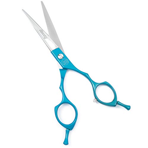 Moontay 6.5" Professional Pet Grooming Scissor, Dog Cat Grooming Shear/Scissor Fur Cutting Shear with Double Finger Rests, 440C Japanese Stainless Steel Grooming Scissor, Blue