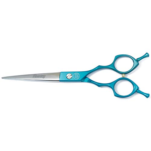 Moontay 6.5" Professional Pet Grooming Scissor, Dog Cat Grooming Shear/Scissor Fur Cutting Shear with Double Finger Rests, 440C Japanese Stainless Steel Grooming Scissor, Blue