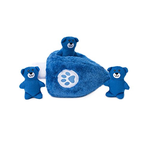 ZippyPaws - Holiday Burrow, Interactive Squeaky Hide and Seek Plush Dog Toy - Hanukkah Dreidel