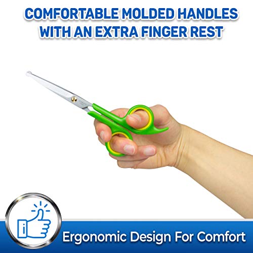 Pet Magasin Japanese Stainless Steel Grooming Scissors (2) for Facial Hair and Larger for Body Trimming with Round Tip