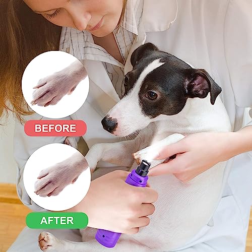 Casfuy Dog Nail Grinder with LED Light - Upgraded 2-Speed Electric Pet Nail Trimmer Powerful Painless Paws Grooming & Smoothing for Small Medium Large Dogs & Cats (Purple)