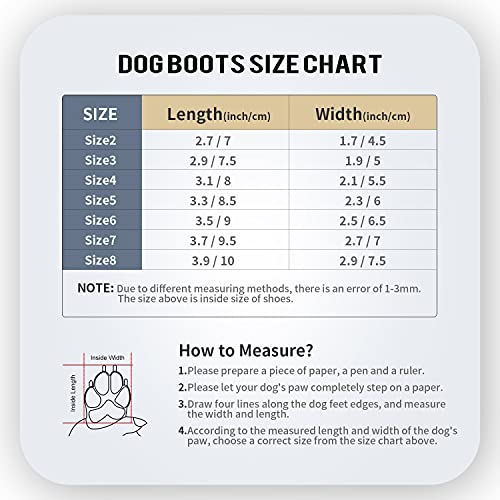 Shandus Dog Boots for Large Medium Small Dogs Anti-Slip, Snow Winter Dog Booties, Dog Shoes for Hot Pavement, Paw Protector for Dogs with Adjustable Reflective Straps, 4Pcs