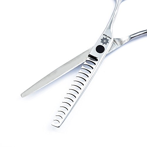 Dream Reach 6 inch 5pcs/Set Pet Scissors Dog Grooming Shears Set Straight/Curved/Thinning/Chunker Shears Grooming Comb-Twin Tail Animals Hair Cutting Tools Kit