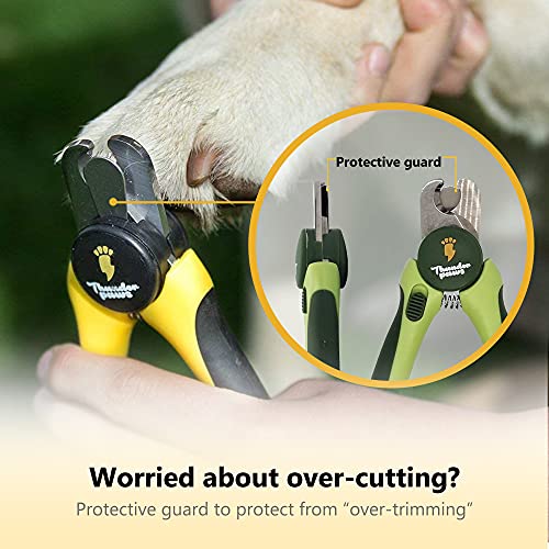 Thunderpaws Professional-Grade Nail Clippers for Dogs Nail Trimmer for Dogs with Safety Guard and Nail File - Nail Clippers for Large Dogs - Dog Nail Clipper&Dog Toenail Clippers (Medium-Large, Green)