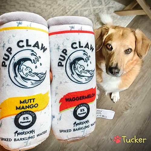 Nestpark Pup Claw Dog Toys - Funny Cute Plush Dog Toys with Squeaker - Parody Dog Toy (2 Pack) (Tropical Pack)