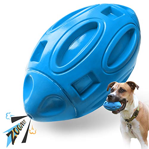 EASTBLUE Squeaky Dog Toys for Aggressive Chewers: Rubber Puppy Chew Ball with Squeaker, Almost Indestructible and Durable Pet Toy for Medium and Large Breedâ¦