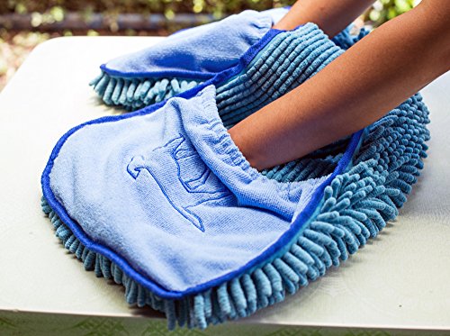 Tuff Pupper Large Dog Shammy Towel | Ultra Absorbent | Durable 35 x 15 Size for Dogs of All Breeds | Quick Drying Chenille Fabric | Designed for Indoor and Outdoor Use | Machine Washable
