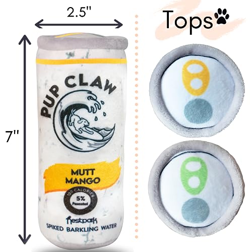 Nestpark Pup Claw Dog Toys - Funny Cute Plush Dog Toys with Squeaker - Parody Dog Toy (2 Pack) (Tropical Pack)