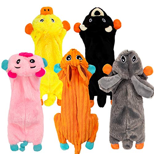 AWOOF No Stuffing Dog Toys, 5 Pack Dog Squeaky Toys Durable Dog Chew Toy Set for Puppy Small Medium Large Dog