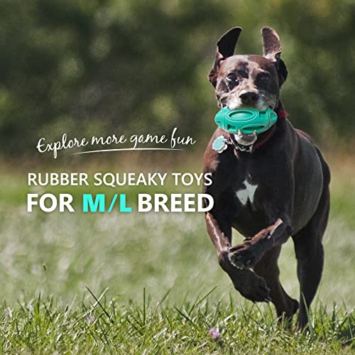 EASTBLUE Squeaky Dog Toys for Aggressive Chewers: Rubber Interactive Puppy Ball with Squeaker,Almost Indestructible Tough Durable Pet Chew Toys for Medium and Large Breed