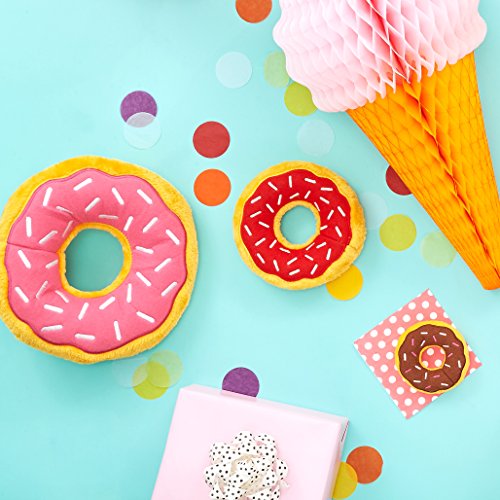 ZippyPaws - Mini Donutz No Stuffing Squeaky Plush Dog Toy - Strawberry