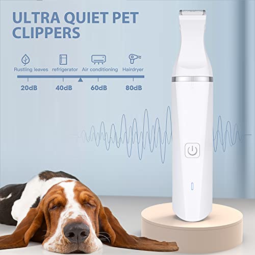 oneisall Dog Clippers with Double Blades, Cordless Small Dogs Hair Grooming Trimmer, Low Noise Dog Grooming Clippers, Pet Trimmer for Trimming Hair Around Paws, Eyes, Ears, Face, Rump
