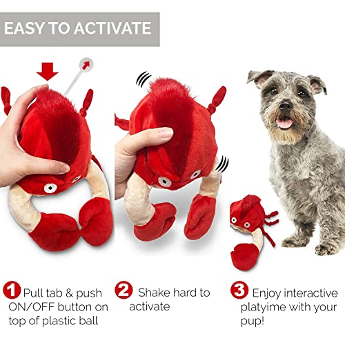 Hyper Pet Doggie Pal Crab Interactive Dog Toys (Unique Dog Toy that Wiggles, Vibrates and BarksâPlush Dog Toys for Boredom and Stimulating Play)