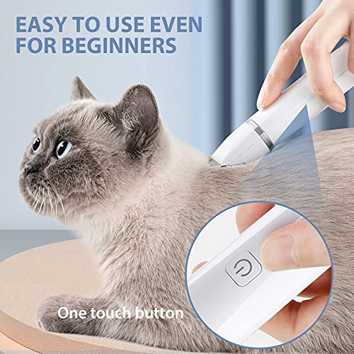 oneisall Dog Clippers with Double Blades, Cordless Small Dogs Hair Grooming Trimmer, Low Noise Dog Grooming Clippers, Pet Trimmer for Trimming Hair Around Paws, Eyes, Ears, Face, Rump