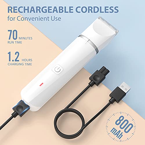 oneisall Dog Clippers with Double Blades, Cordless Small Dogs Hair Grooming Trimmer, Low Noise Dog Grooming Clippers, Pet Trimmer for Trimming Hair Around Paws, Eyes, Ears, Face, Rump