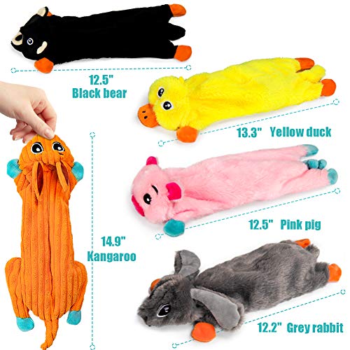 AWOOF No Stuffing Dog Toys, 5 Pack Dog Squeaky Toys Durable Dog Chew Toy Set for Puppy Small Medium Large Dog