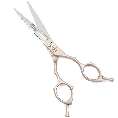 Moontay 6.5" Professional Pet Grooming Scissor, Dog Cat Grooming Shear/Scissor Fur Cutting Shear with Double Finger Rests, 440C Japanese Stainless Steel Grooming Scissor, Gold