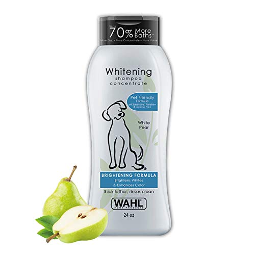 Wahl White Pear Brightening Shampoo for Pets â Whitening & Animal Odor Control with Silky Smooth Results for Grooming Dirty Dogs â 24 oz
