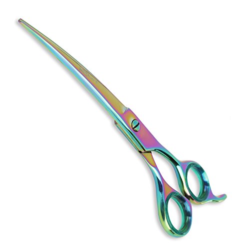 Sharf Gold Touch Pet Grooming Shears, 7.5 Inch Rainbow Curved Shears, 440c Stainless Steel Japanese Shears, Pet Grooming Curved Scissors & Dog Shears â¦