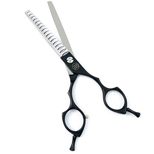 Moontay 6.5 Inch Professional Dog Grooming Scissors, Straight, Curved, Chunker Grooming Shears for Dogs, Cats, and More Pets, Lightweight, Sharp and Durable, 440 C Japanese Stainless Steel
