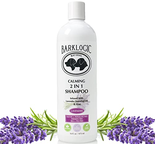 BarkLogic 2 in 1 Natural Dog Shampoo and Conditioner with Essential Oils, 16 oz, Hypoallergenic Plant Based Formula for Sensitive Skin