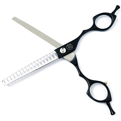 Moontay 6.5 Inch Professional Dog Grooming Scissors, Straight, Curved, Chunker Grooming Shears for Dogs, Cats, and More Pets, Lightweight, Sharp and Durable, 440 C Japanese Stainless Steel