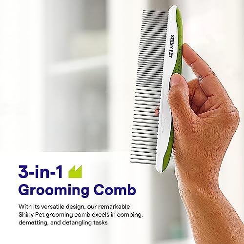 Dog Comb for Removes Tangles and Knots - Cat Comb for Removing Matted Fur - Grooming Tool with Stainless Steel Teeth and Ergonomic Grip Handle - Best Pet Hair Comb for Home Grooming Kit - Ebook Guide