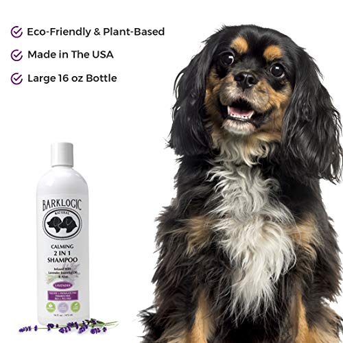 BarkLogic 2 in 1 Natural Dog Shampoo and Conditioner with Essential Oils, 16 oz, Hypoallergenic Plant Based Formula for Sensitive Skin