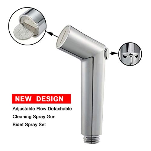 SUMERAIN Pet Shower Sprayer, Dog Shower Attachment with Solid Brass Shower Arm Diverter and Flow regulating Sprayer, 8 Feet Extra Long Hose, Chrome Finish