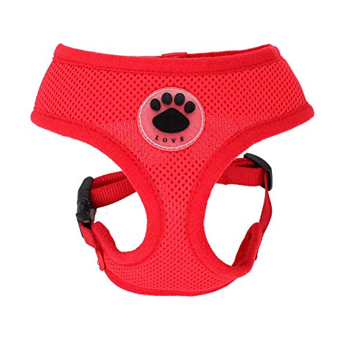 Soft Mesh Dog Harness No Pull Walking Comfort Padded Vest Harnesses Adjustable Red M