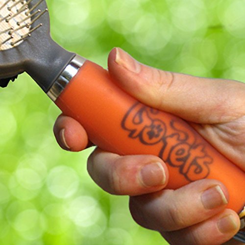 Professional Double Sided Pin & Bristle Brush for Dogs & Cats by GoPets Grooming Comb Cleans Pets Shedding & Dirt for Short Medium or Long Hair