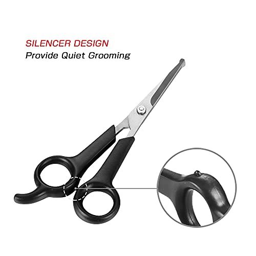 Chi-buy Pet Grooming Scissors For Dogs and Cats, With Safety Round Blunt Tips Stainless Steel Dog Grooming Scissors Kit, Home Professional Pet Grooming Tools -For Large & Small Animals