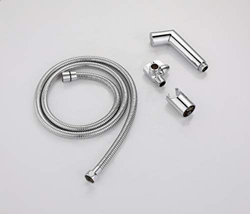 SUMERAIN Pet Shower Sprayer, Dog Shower Attachment with Solid Brass Shower Arm Diverter and Flow regulating Sprayer, 8 Feet Extra Long Hose, Chrome Finish